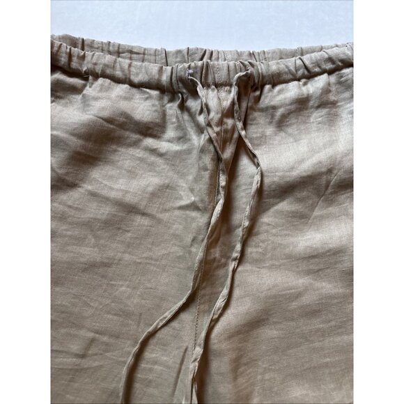 Grace Elements Beige 100% Linen Pants Wide Leg Size XL Beach Life High Waisted - Picture 2 of 5
